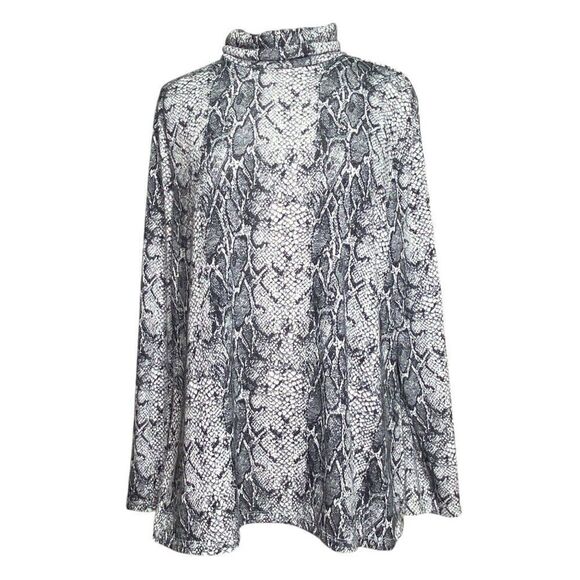 Banana Republic Luxespun Snakeskin Print Turtleneck Size XL - Picture 1 of 7